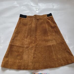 Tan Suede Midi Skirt